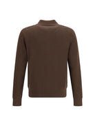 Burberry Long-sleeve wool Polo - Chocolate Brown