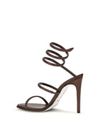 Rene Caovilla Cleo Sandals in satin - Fondant Satin/Burgundy