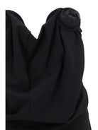 Magda Butrym Draped Dress with sculptural floral details - Black