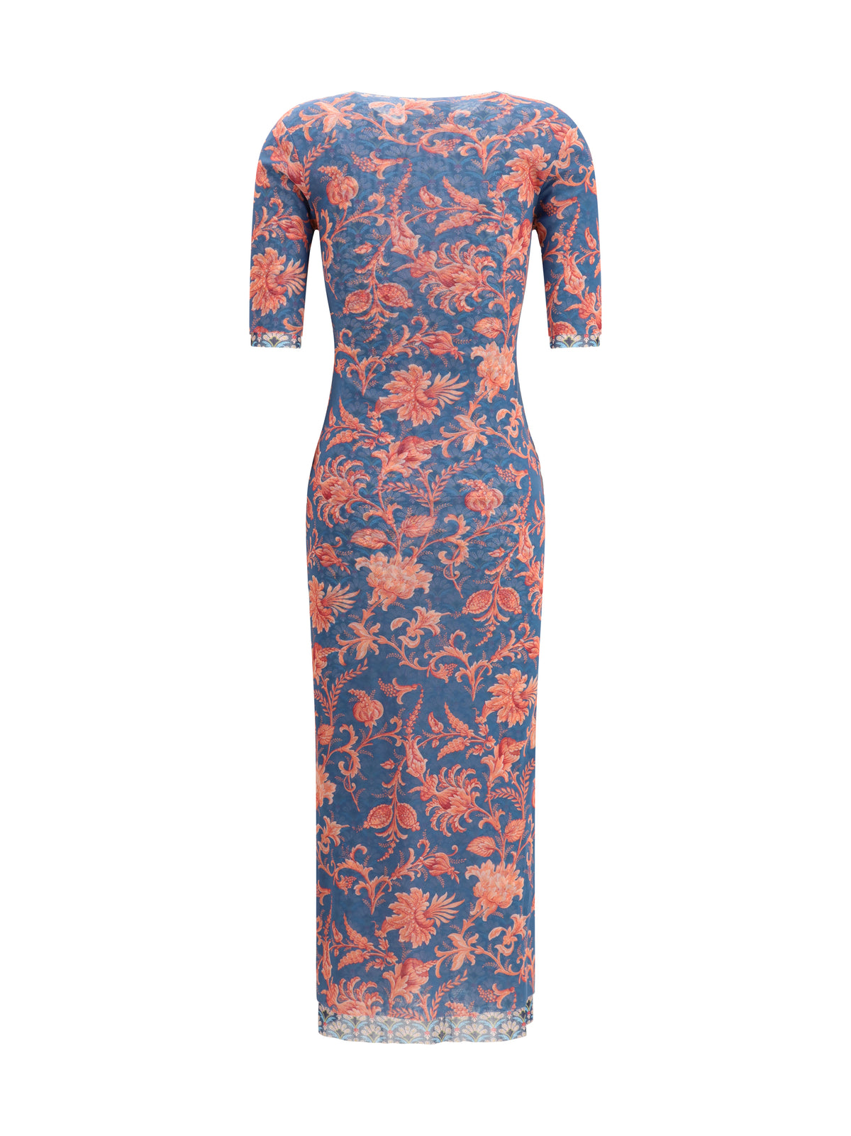 Etro Stretch tulle midi Dress with floral motif - X0886
