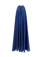 Zimmermann Aster pleated pearl Dress - Dark Cobalt