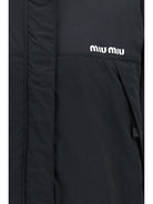 Miu Miu Long Shearling padded Jacket - Black