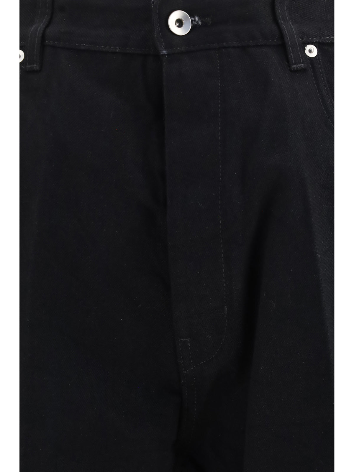 Rick Owens Frayed hem cotton Jeans - Black