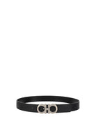 Ferragamo Reversible and adjustable leather Belt - Patterned Black