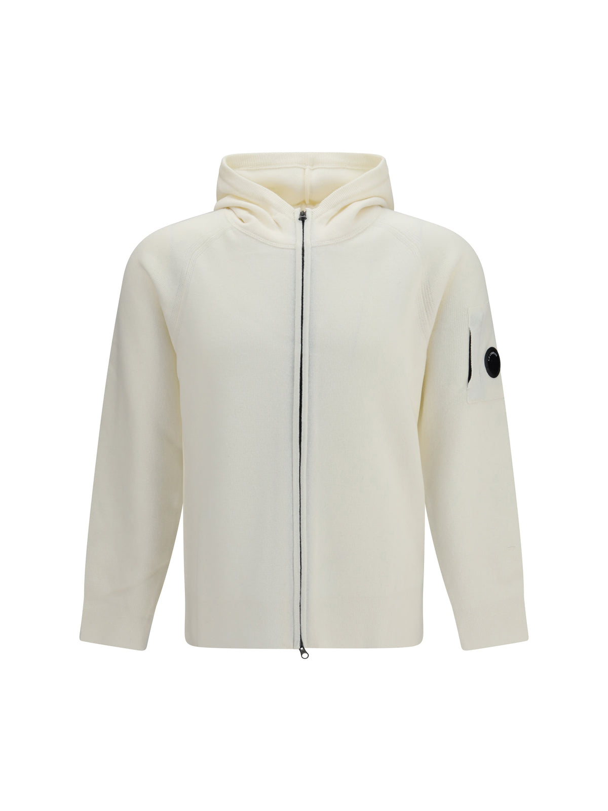 C.P. Company Lambswool Hooded Sweater - Gauze White
