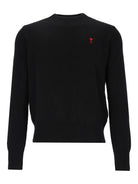 Ami Crew Neck Sweater Ami De Cœur - Black