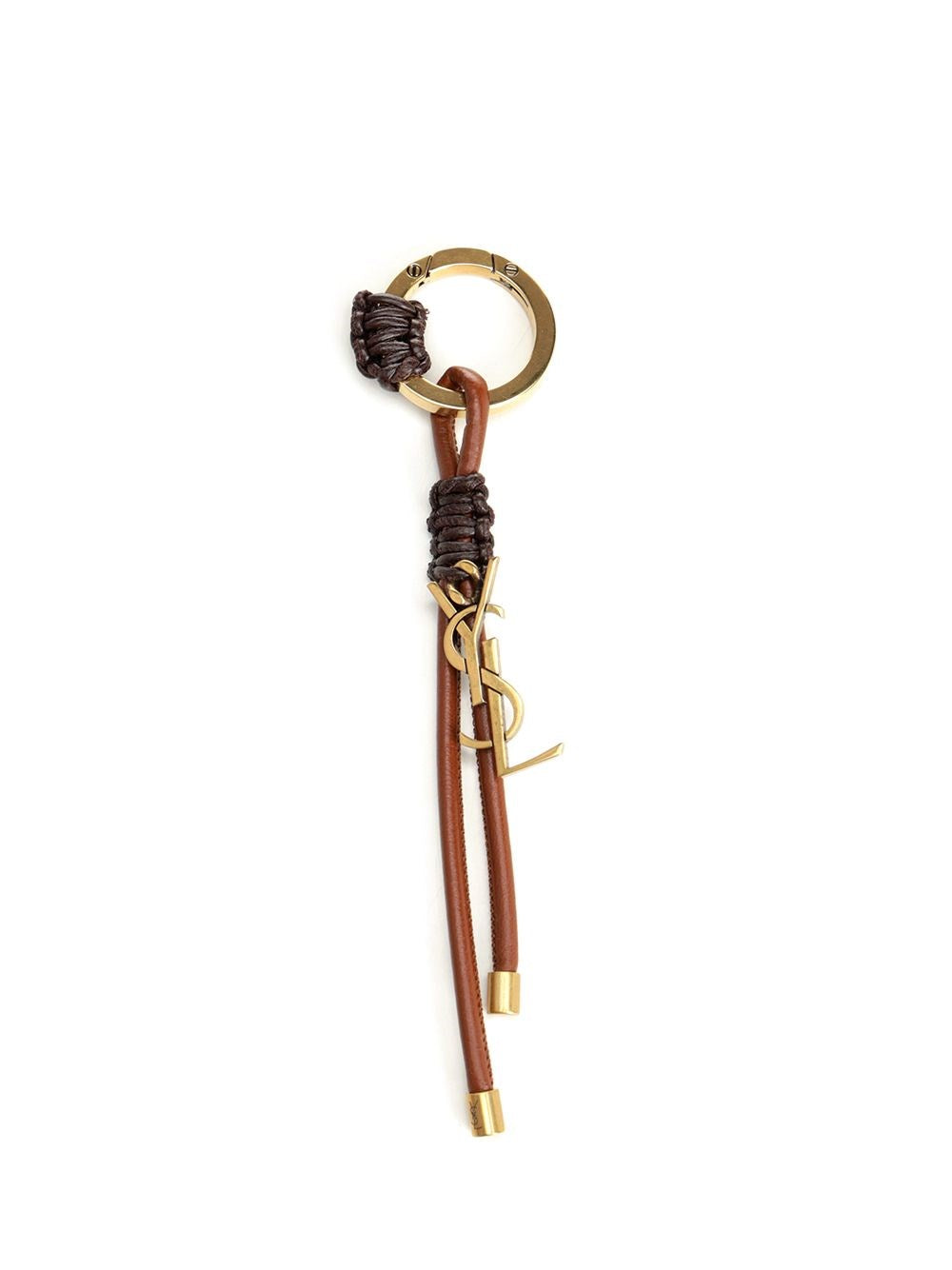 Saint Laurent "Cassandre" Key Ring - Brown