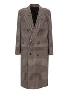 Emporio Armani Double-Breasted Prince Of Wales Coat - Grey