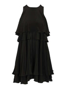 Ami Short Dress With Ruffles - Black
