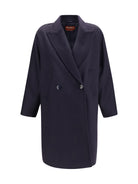 Max Mara Studio Double breasted wool drap Coat - Blue