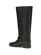 Pinko Leather Boots with buckle - Black