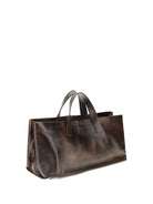 Staud Port Tote Handbag - Espresso Distressed