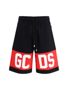 GCDS Band Logo Sweat Shorts - Black/Red