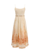 Zimmermann Wanderlust Corset Midi Dress - Coral-Toile