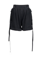 Alexander McQueen Cotton Shorts with belt - Black