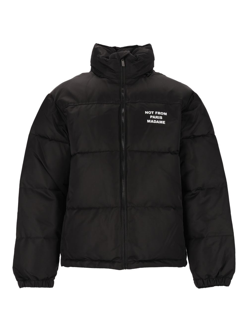 Drole De Monsieur Slogan Puffer Jacket - Black