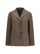 Giorgio Armani Wool jersey Jacket with leather tassels - Camel Melange