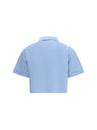 Miu Miu Poplin Shirt with ruffle details - Light Blue