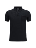 Aragona Cashmere Short-sleeve Polo in cotton - Black
