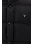 Prada Puffer Jacket Re-Nylon with Triangle Logo - Black