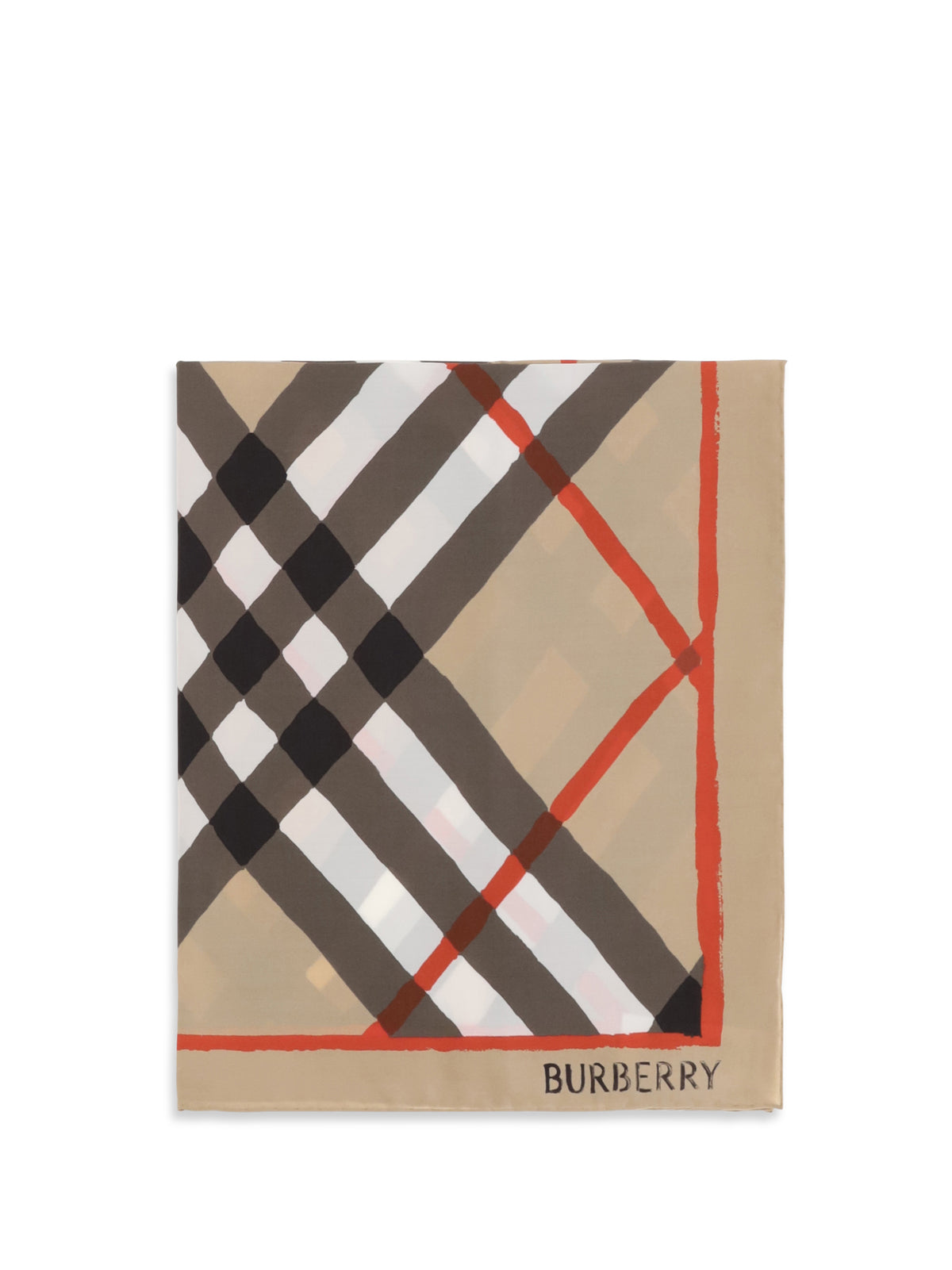Burberry Silk watercolour Check Scarf - Archive Beige Ip Chk