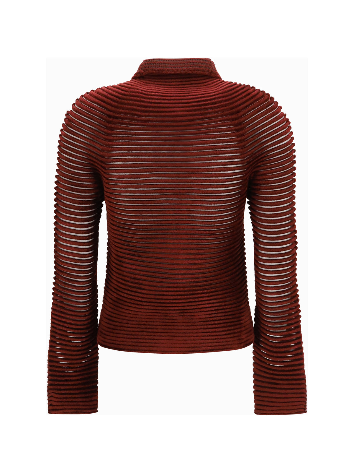 Giorgio Armani Openwork viscose-blend Cardigan - Burgundy/Fume