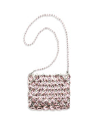 Self-Portrait Crystal mesh Pouch - Pink