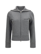Balenciaga Fitted zip-up Hoodie - Dark Heather Grey