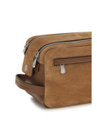 Brunello Cucinelli Suede Beauty Case - Nocciola+Tabacco