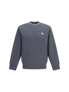 Maison Kitsuné Comfort Chillax Fox crewneck Sweatshirt - Stone Grey