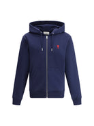 Ami Paris Logoed Hoodie - Bleu Nuit