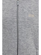 GCDS Hooded Sweatshirt with back logo - Frost Gray/Taupe