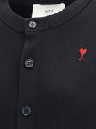 Ami Paris Ami De Coeur merino wool Cardigan - Noir/Rouge