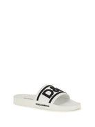 Dolce & Gabbana Logo Slide Sandals - White/Black