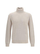 Brioni Wool and cashmere turtleneck Sweater - Beige/White