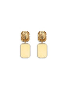 Alessandra Rich Clip-on Earrings with crystal drop - Black-Cry-Gold