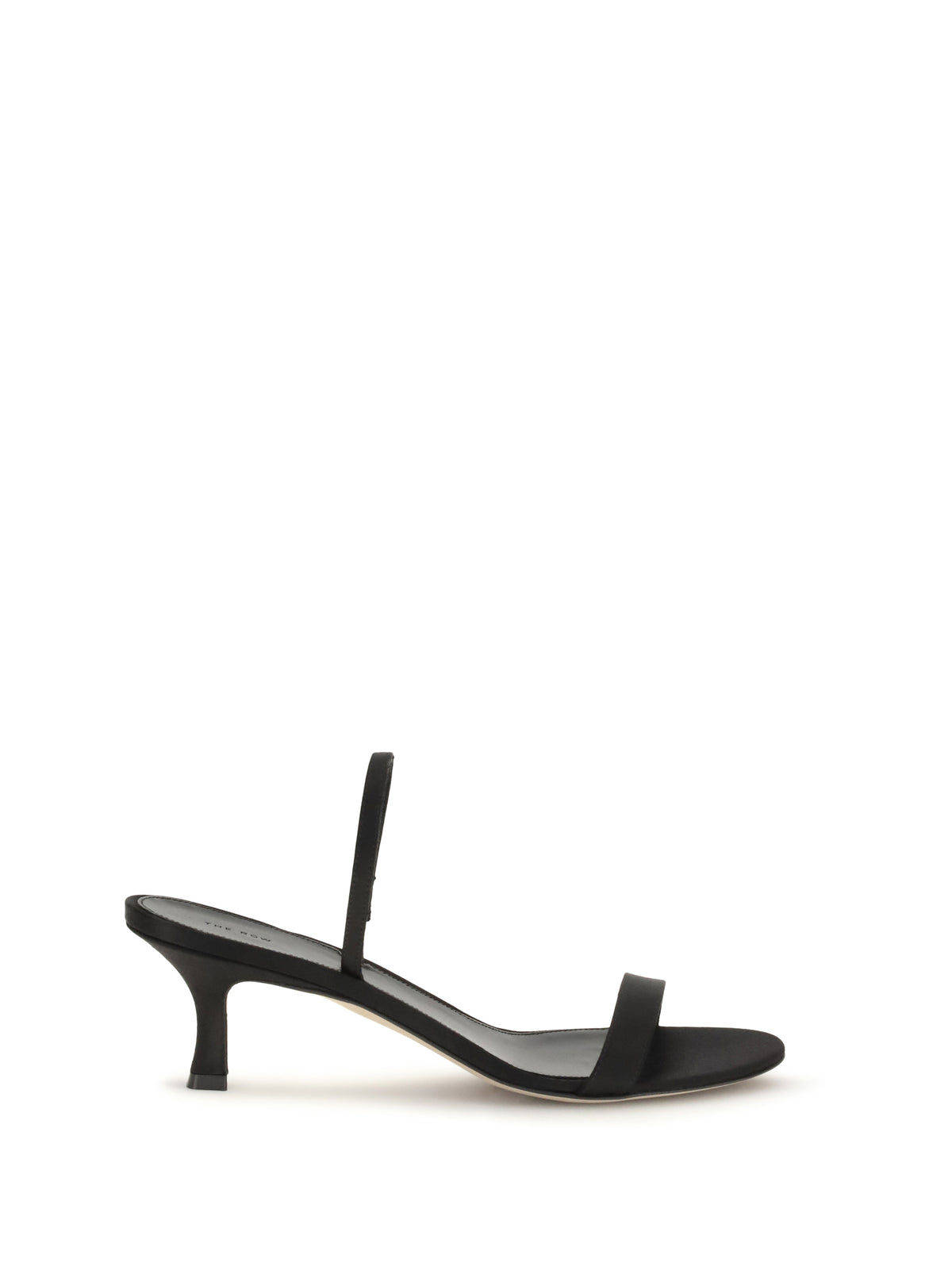 The Row Ella satin Slingback Sandals - Black