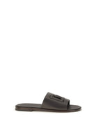 Dolce & Gabbana Embossed logo Sandals - Cioccolato Fondente