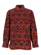 Dries Van Noten Printed Velvet Shirt - Red