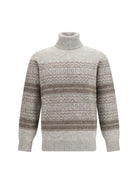 Brunello Cucinelli Fair Isle knit turtleneck Sweater - Fog