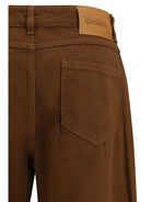 Max Mara Studio Baggy Pants in pure cotton satin - Cioccolato