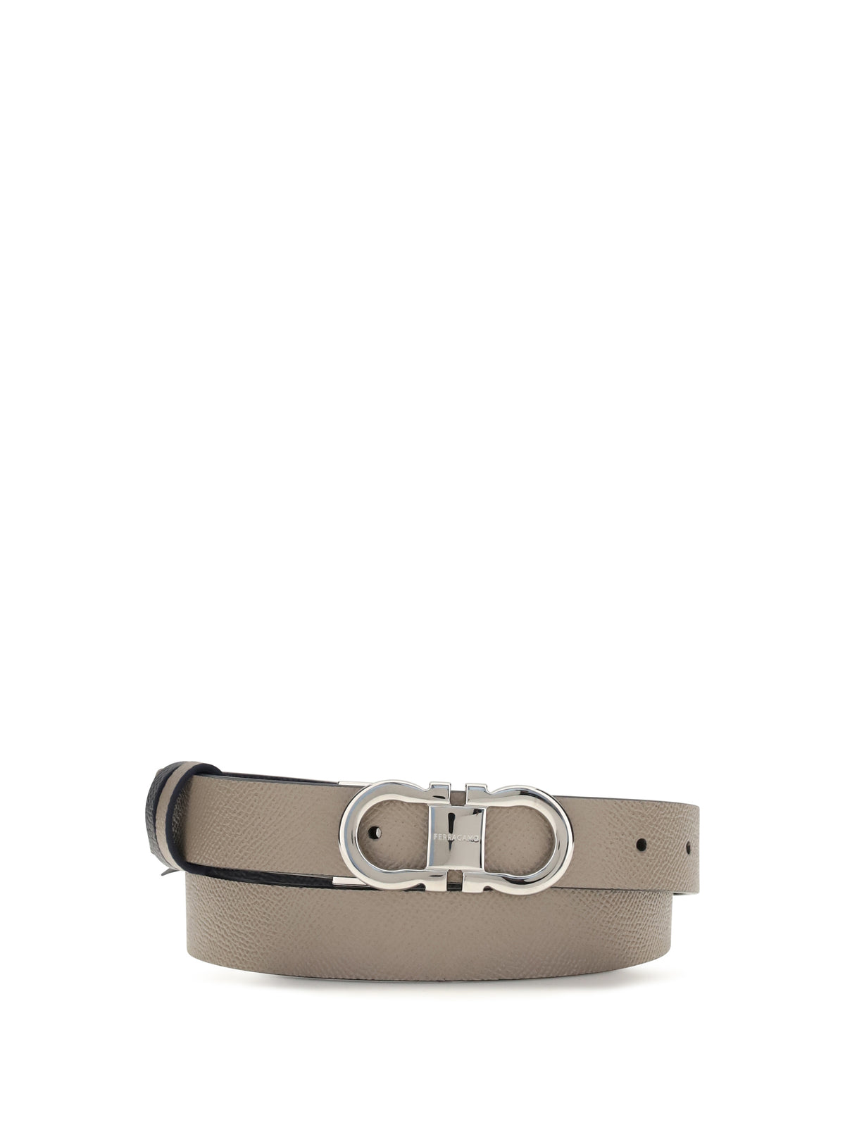 Ferragamo Reversible Gancini Belt - Taupe Grey