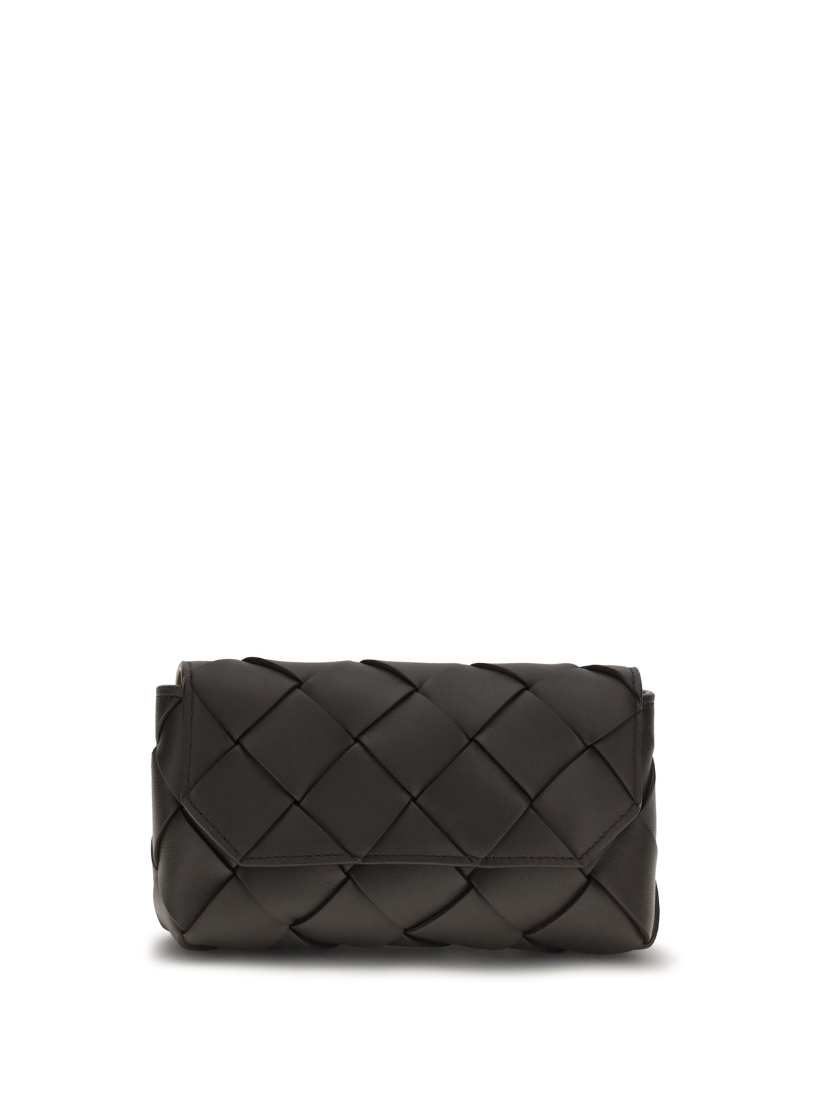 Bottega Veneta Leather Fanny Pack - Espresso-Silver
