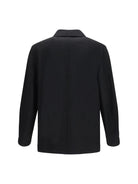 Lemaire Short double-breasted wool and alpaca Coat - Black