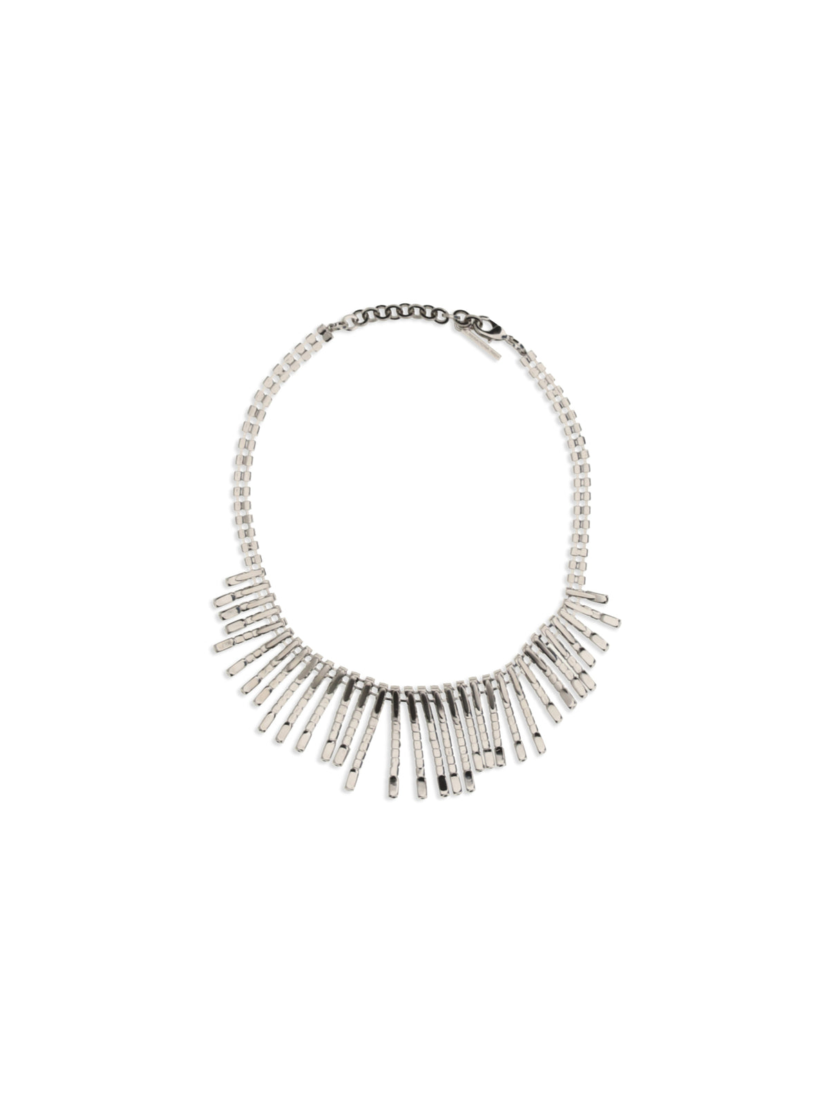 Alessandra Rich Crystal fringe Necklace - Cry-Purple-Silver