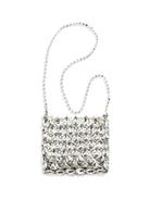 Self-Portrait Crystal mesh Pouch - Silver