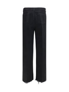 Rick Owens Frayed hem cotton Jeans - Black