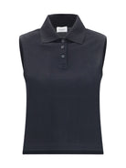 Saint Laurent Cassandre piqué Polo - Noir