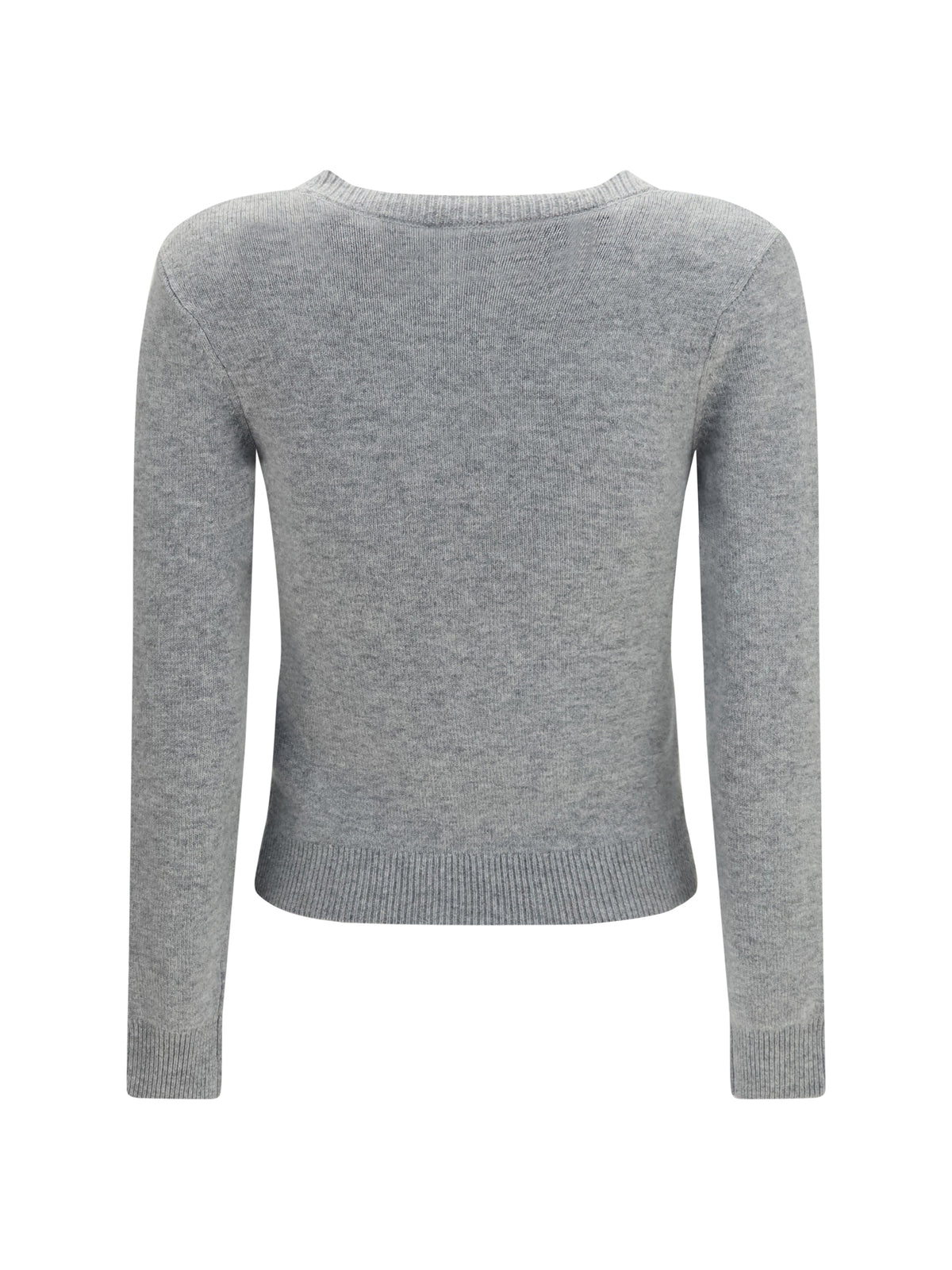 Self-Portrait Wool and cashmere blend Jumper with floral corsage - Grey
