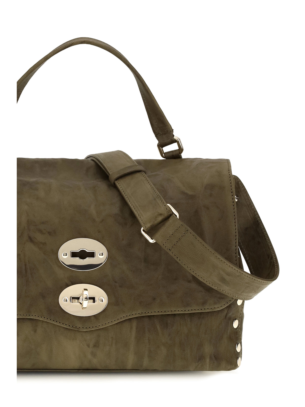 Zanellato Postina Officina Top Handle Bag - Green Olive Giaraffa
